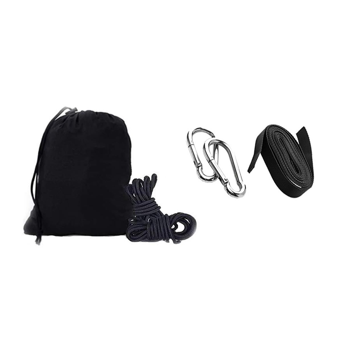 Hamac turistic din nylon cu plasa de tantari, culoare neagra, dimensiuni 260 cm x 140 cm-2