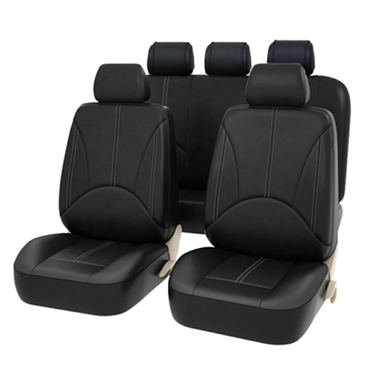 Set 11 huse scaun auto UNIVERSALE din piele ecologica NEGRU AG338E-0
