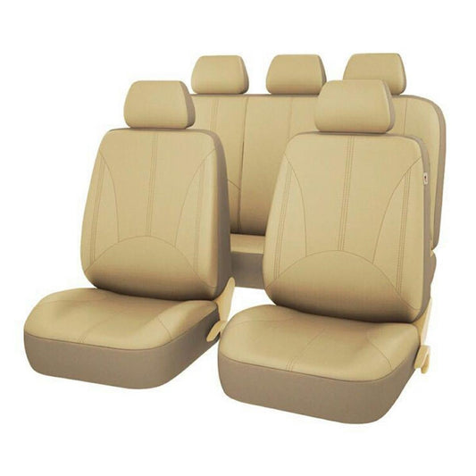 Set 11 huse scaun auto Universale din piele ecologica Bej, AG338F-0