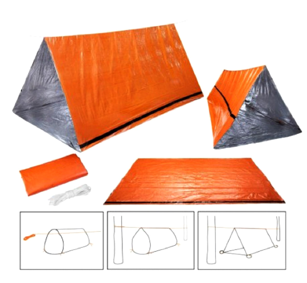 Cort de salvare pliabil, termic (NRC) pentru turism, alpinism, dimensiune 210 x 90 cm