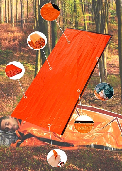 Cort de salvare pliabil, termic (NRC) pentru turism, alpinism, dimensiune 210 x 90 cm