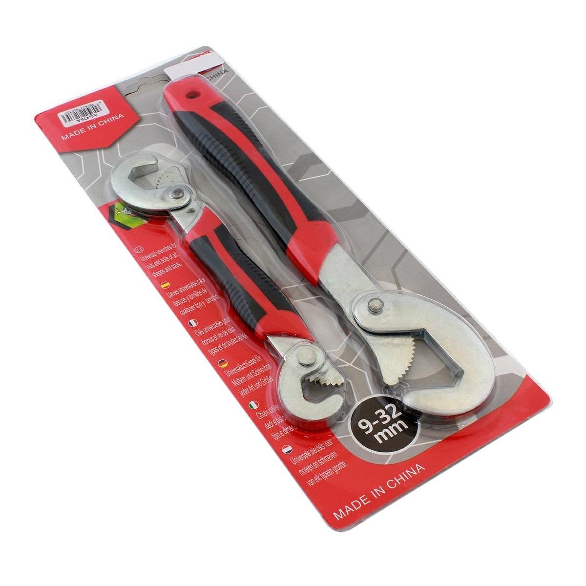 Set 2 chei universale multifunctionale de tip "carlig", din metal rezistent, 9-32mm, AVX-AG476A-6