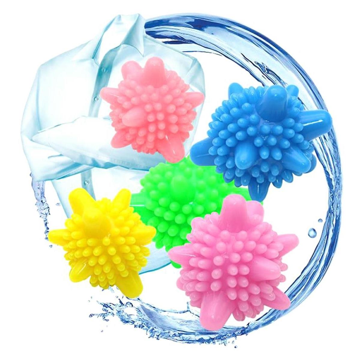 Set 5 bile anti-scamosare si inmuiere a rufelor, pentru masina de spalat-3