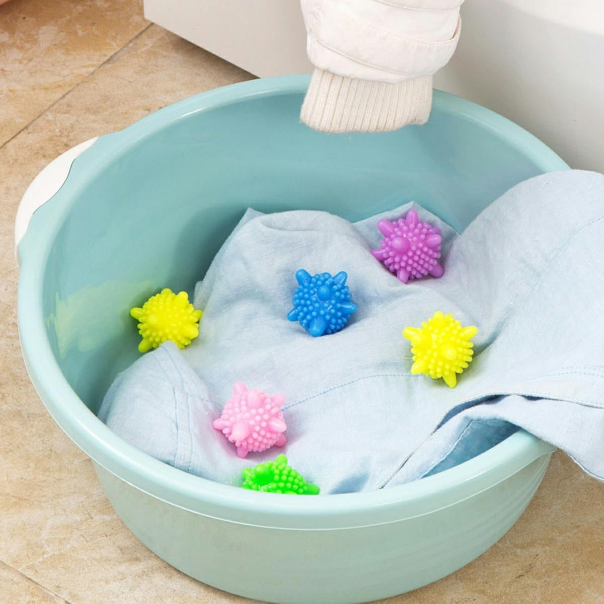 Set 5 bile anti-scamosare si inmuiere a rufelor, pentru masina de spalat-2