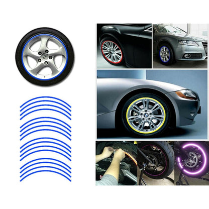 Set 16 ornamente Reflectorizante pentru jante auto, moto, culoare Albastra-3