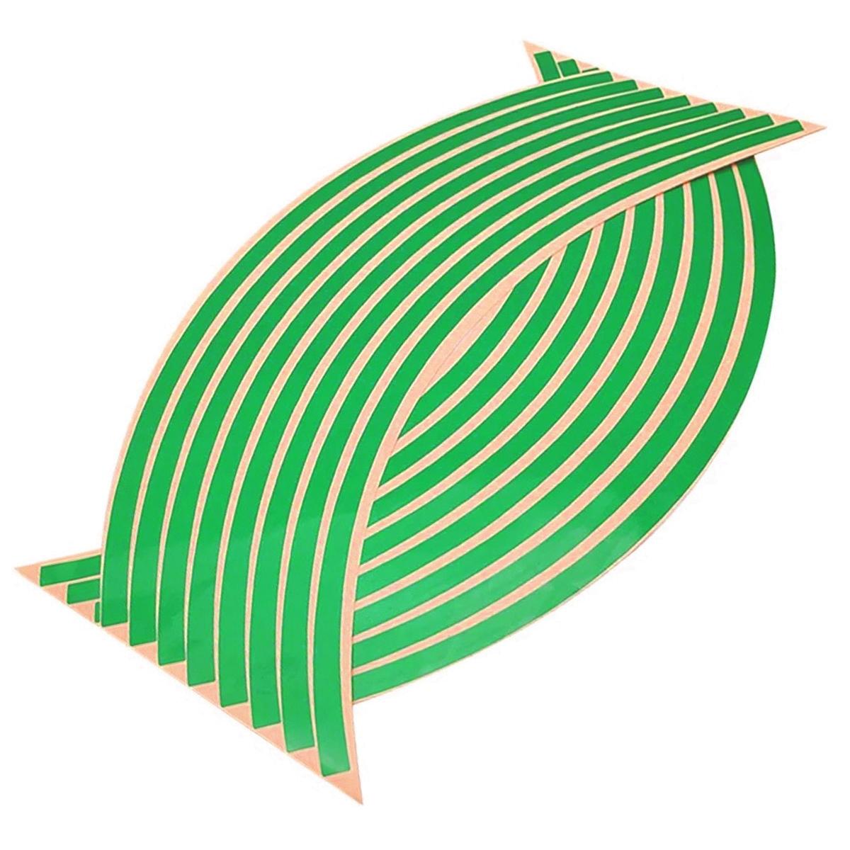 Set 16 ornamente Reflectorizante pentru jante auto, moto, culoare Verde-2