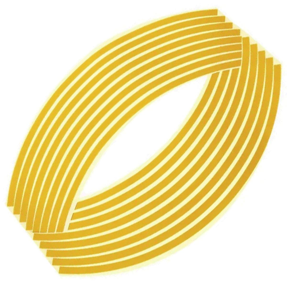 Set 16 ornamente Reflectorizante pentru jante auto, moto, culoare Galben-2