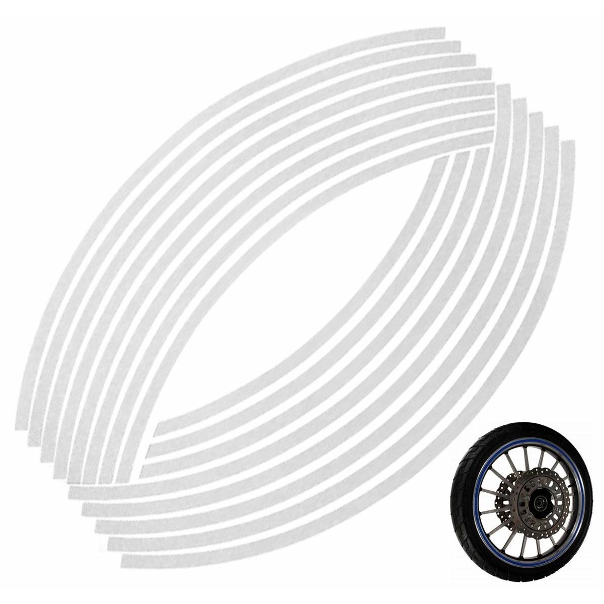 Set 16 ornamente Reflectorizante pentru jante auto, moto, culoare Argintiu-1