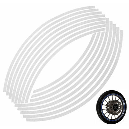 Set 16 ornamente Reflectorizante pentru jante auto, moto, culoare Argintiu-1