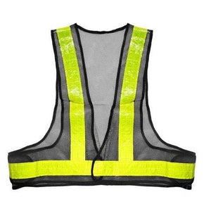 Vesta reflectorizanta pentru motocicleta, bicicleta, jogging, culoare Negru - Galben-0