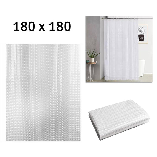 Perdea de dus semitransparenta din PEVA, dimensiune 180 x 180 cm-1