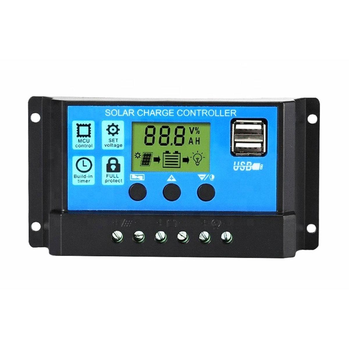 Controler/Regulator de incarcare panou solar, 12 - 24V, 30A, mini dual USB-1