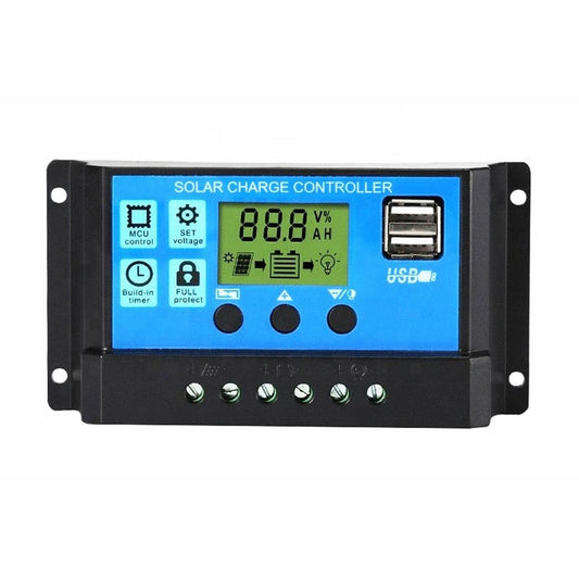 Controler/Regulator de incarcare panou solar, 12 - 24V, 30A, mini dual USB-1