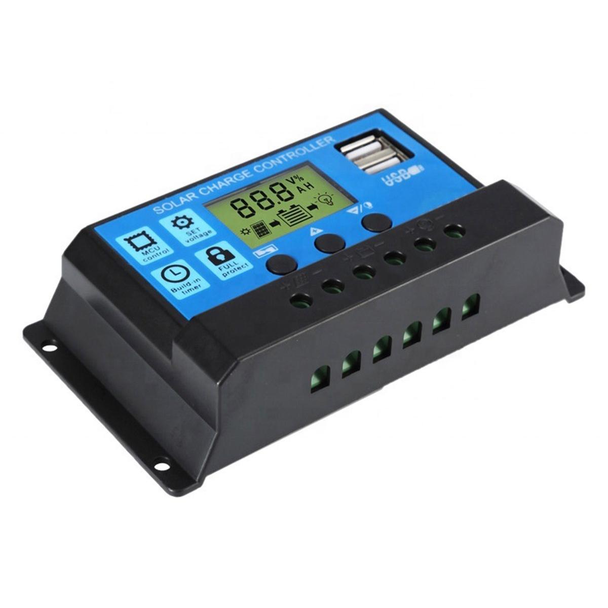 Controler/Regulator de incarcare panou solar, 12 - 24V, 30A, mini dual USB-2