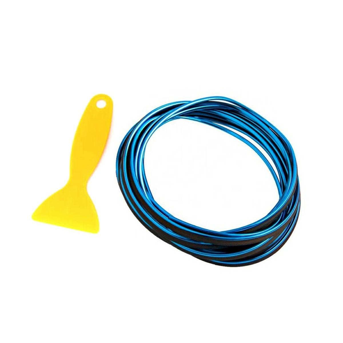 Banda decor interior crom TUNING, 5m, ALBASTRU-4
