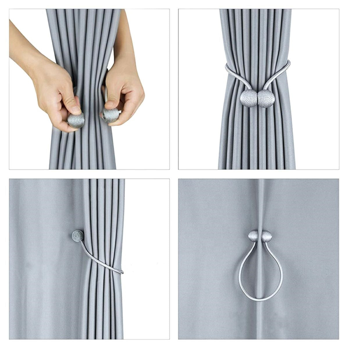 Bratara magnetica de prindere perdele/draperii, model BLACK BALLS-2