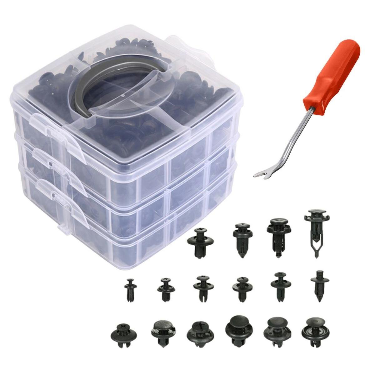 Set 625 clipsuri auto universale pentru montaj cu extractor inclus-1