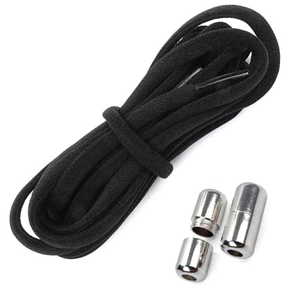 Sireturi elastice SMART pentru incaltaminte cu clema metalica, culoare neagra-2