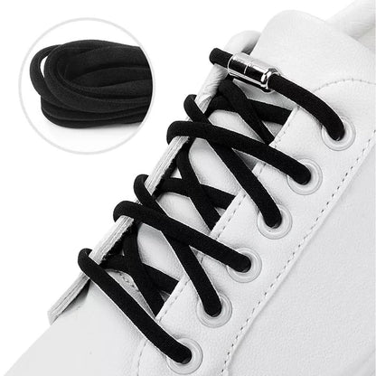 Sireturi elastice SMART pentru incaltaminte cu clema metalica, culoare neagra-1