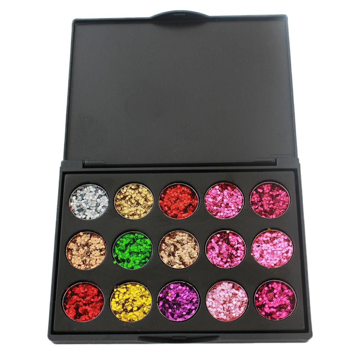 Set machiaj 15 culori stralucitoare cu efect de sclipici pentru ochi/pleoape-2