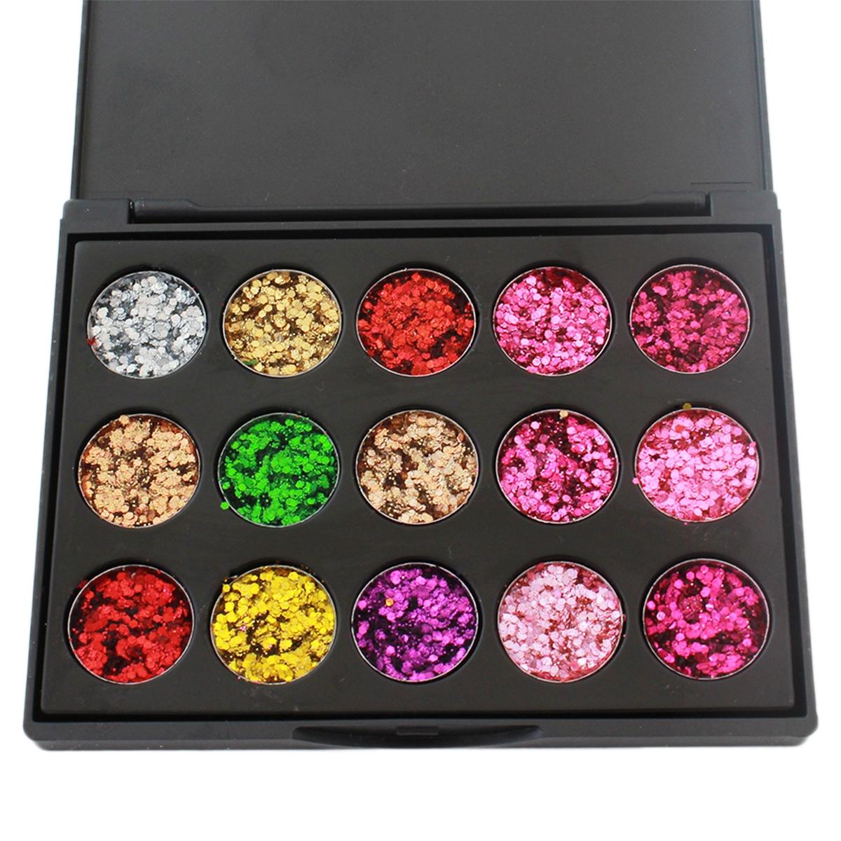 Set machiaj 15 culori stralucitoare cu efect de sclipici pentru ochi/pleoape-3