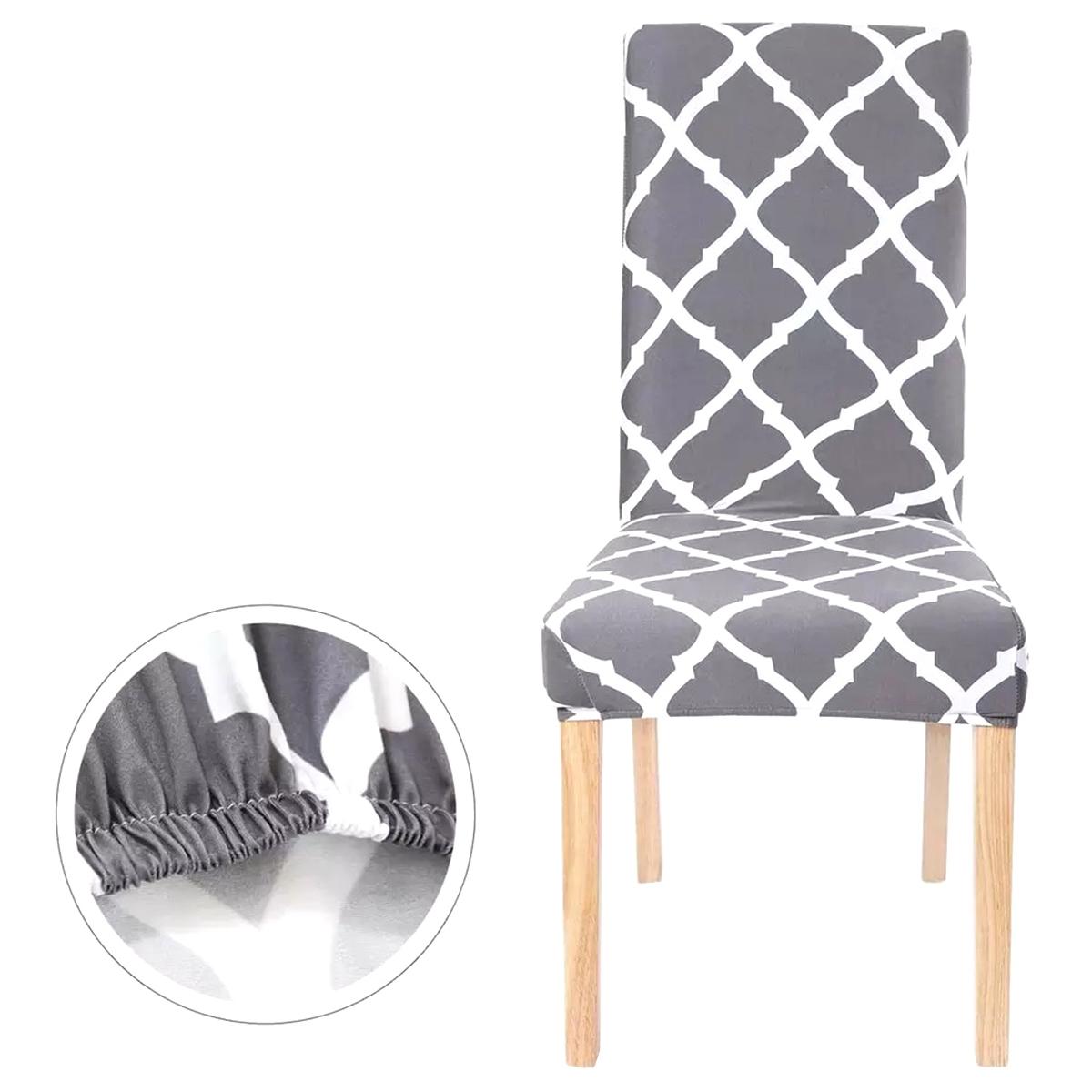 Husa universala pentru scaune clasice, model ROMB, culoare GRI + ALB-3