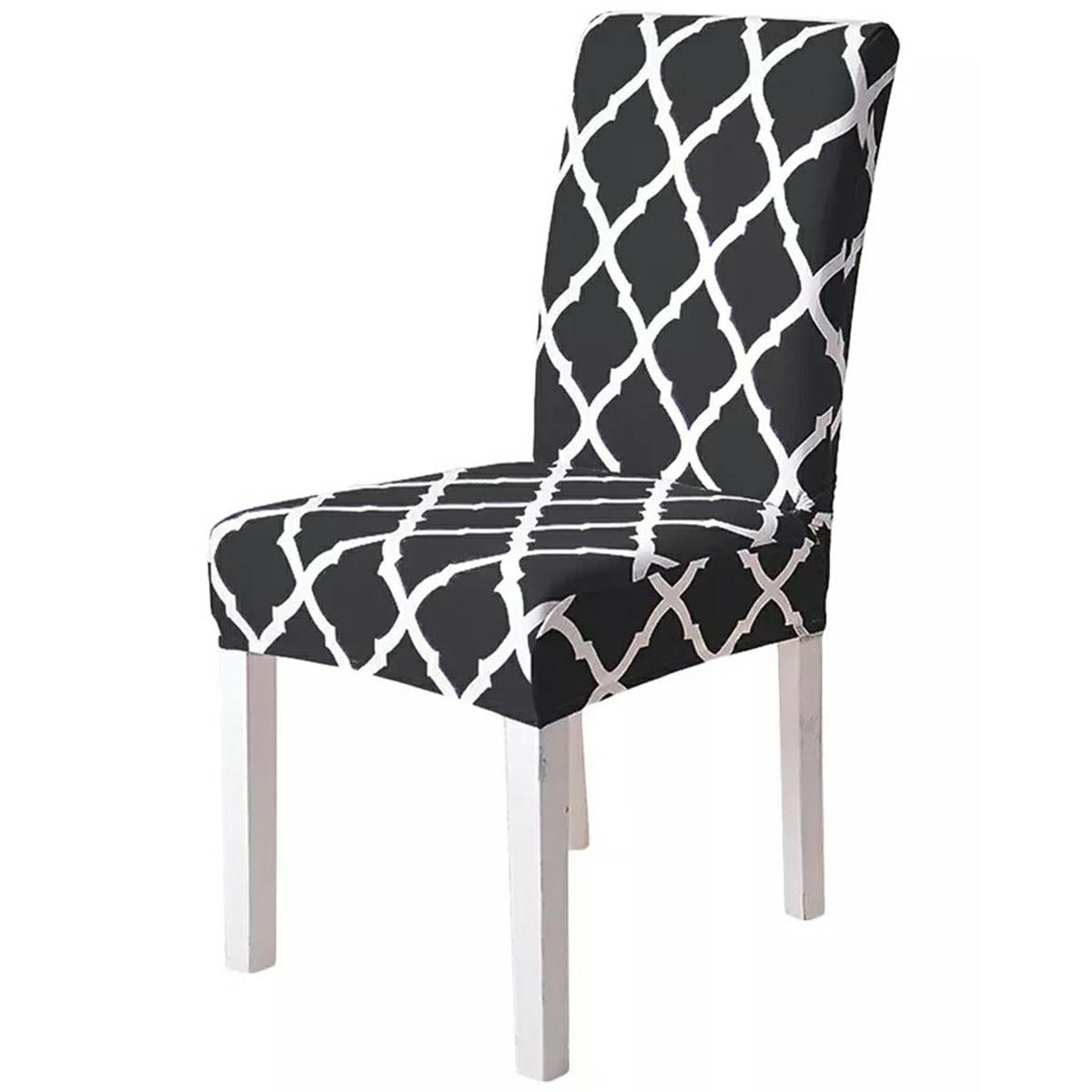 Husa universala pentru scaune clasice, model ROMB, culoare NEGRU + ALB-1