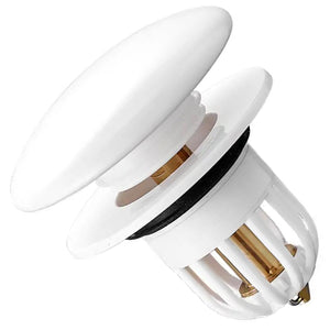 Dop scurgere chiuveta, universal, deschidere cu click, material oțel, diametru exterior 66 mm, culoare Alba-0