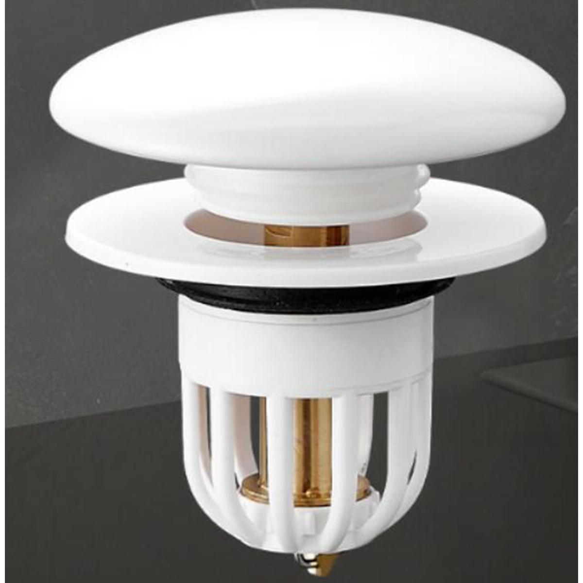Dop scurgere chiuveta, universal, deschidere cu click, material oțel, diametru exterior 66 mm, culoare Alba-3