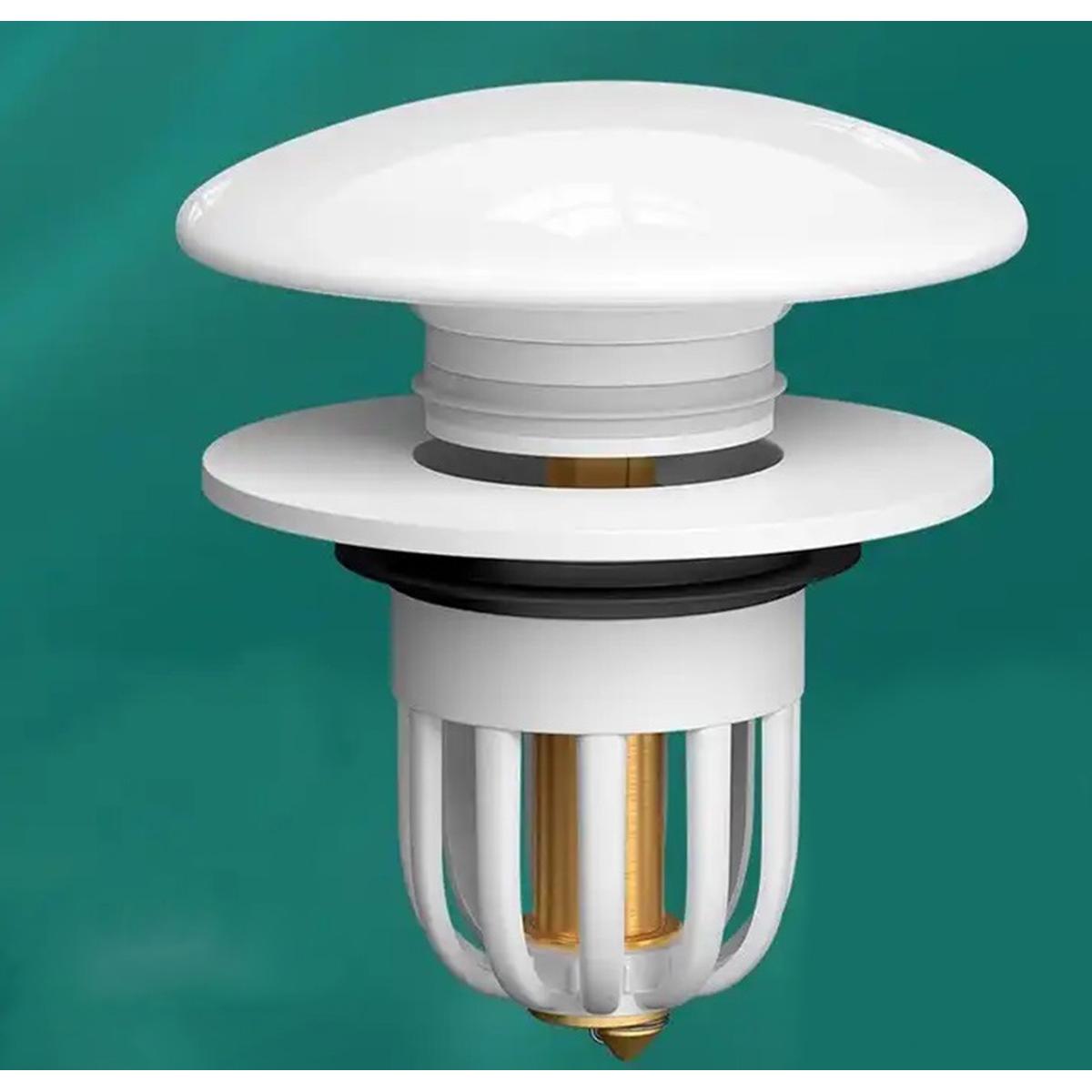 Dop scurgere chiuveta, universal, deschidere cu click, material oțel, diametru exterior 66 mm, culoare Alba-4