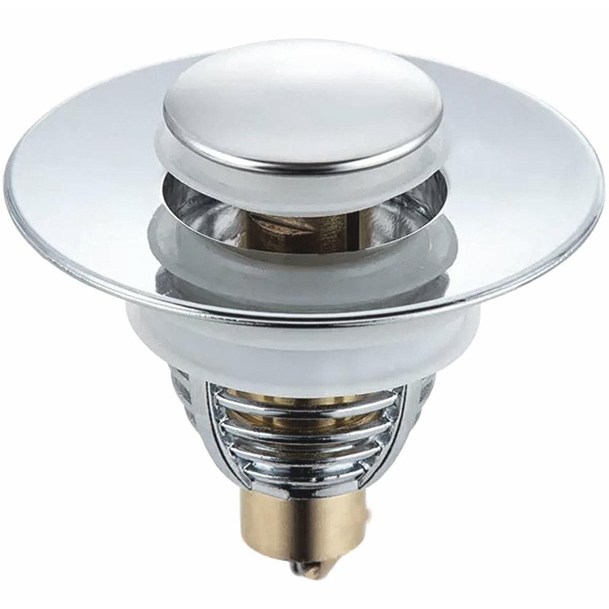 Dop scurgere chiuveta, universal, deschidere cu click, material oțel, diametru exterior 62 mm, culoare Argintiu-4