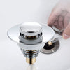 Dop scurgere chiuveta, universal, deschidere cu click, material oțel, diametru exterior 62 mm, culoare Argintiu-0