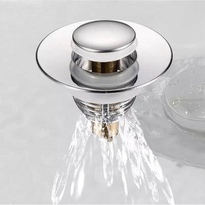 Dop scurgere chiuveta, universal, deschidere cu click, material oțel, diametru exterior 62 mm, culoare Argintiu-3