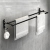 Suport din aluminiu pentru 2 prosoape + 2 cuiere, lungime 60 cm, culoare Neagra-0
