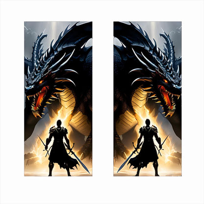 Set 2 stickere decorative pentru stalpii usilor, print autoadeziv de inalta rezolutie, dimensine 2 buc x 50 x 22 cm , cod_ AVX-SSU-01-1