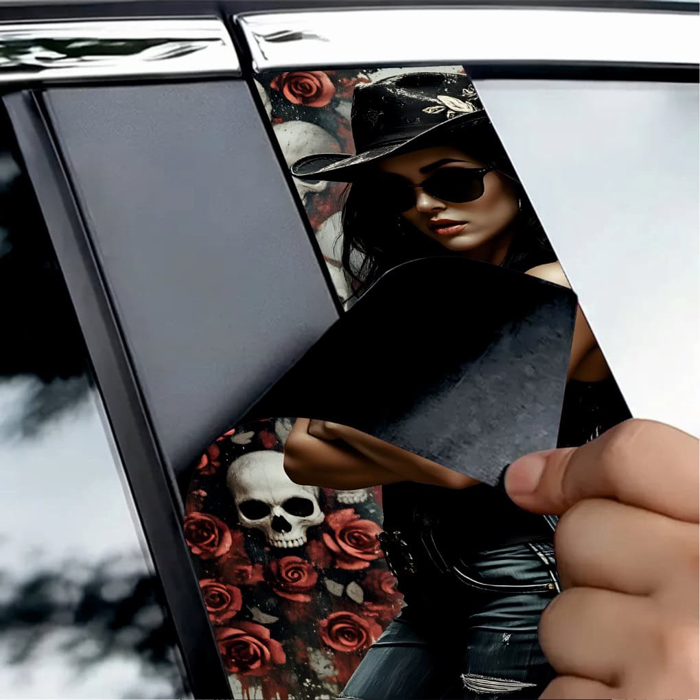Set 2 stickere decorative pentru stalpii usilor, print autoadeziv de inalta rezolutie, dimensine 2 buc x 50 x 22 cm , cod_ AVX-SSU-09-2