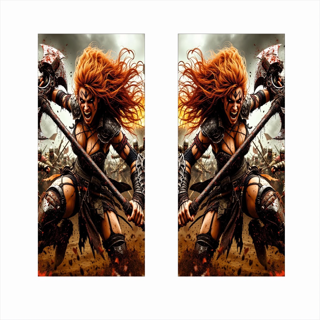 Set 2 stickere decorative pentru stalpii usilor, print autoadeziv de inalta rezolutie, dimensine 2 buc x 50 x 22 cm , cod_ AVX-SSU-16-1