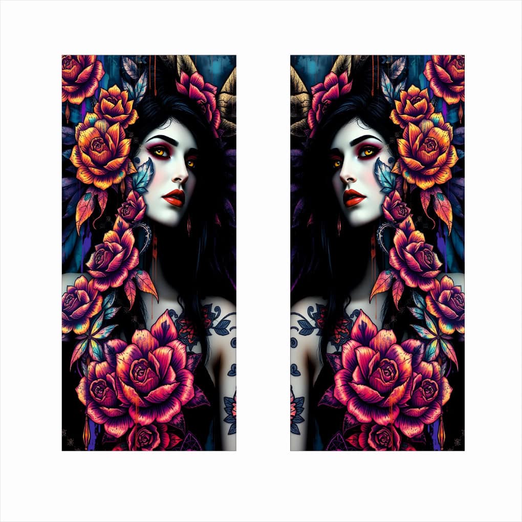 Set 2 stickere decorative pentru stalpii usilor, print autoadeziv de inalta rezolutie, dimensine 2 buc x 50 x 22 cm , cod_ AVX-SSU-21-1