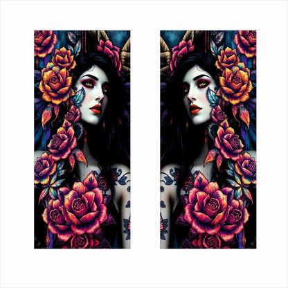 Set 2 stickere decorative pentru stalpii usilor, print autoadeziv de inalta rezolutie, dimensine 2 buc x 50 x 22 cm , cod_ AVX-SSU-21-1