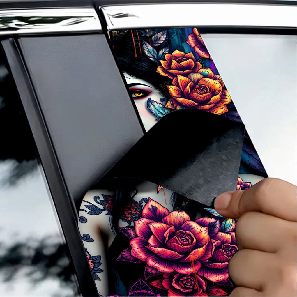 Set 2 stickere decorative pentru stalpii usilor, print autoadeziv de inalta rezolutie, dimensine 2 buc x 50 x 22 cm , cod_ AVX-SSU-21-2