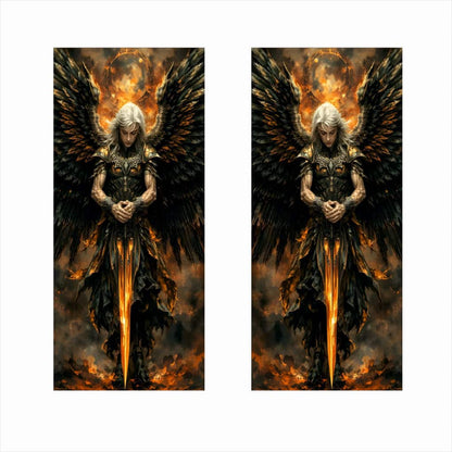 Set 2 stickere decorative pentru stalpii usilor, print autoadeziv de inalta rezolutie, dimensine 2 buc x 50 x 22 cm , cod_ AVX-SSU-22-1
