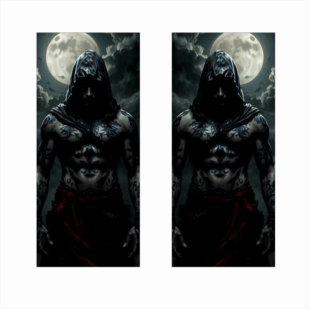 Set 2 stickere decorative pentru stalpii usilor, print autoadeziv de inalta rezolutie, dimensine 2 buc x 50 x 22 cm , cod_ AVX-SSU-27-1