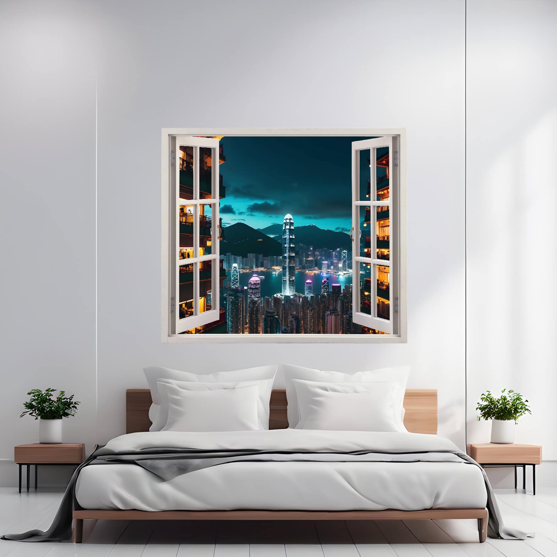 Folie imprimata color pentru decor perete locuinta, dimensiune 125 x 110cm, model_ VIEW TO HAVEN 07-0