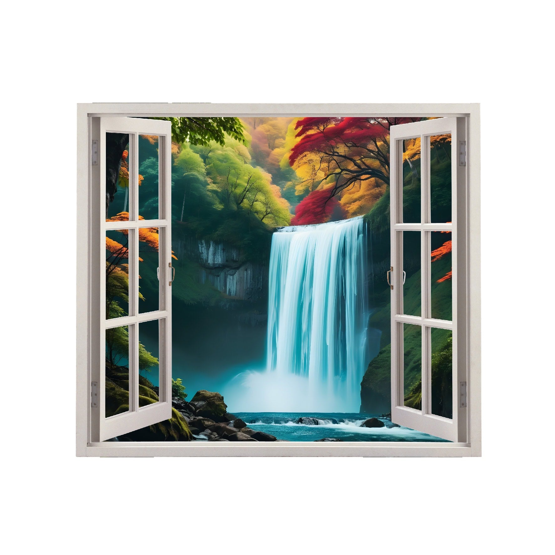 Folie imprimata color pentru decor perete locuinta, dimensiune 125 x 110cm, model_ VIEW TO HAVEN 39-1