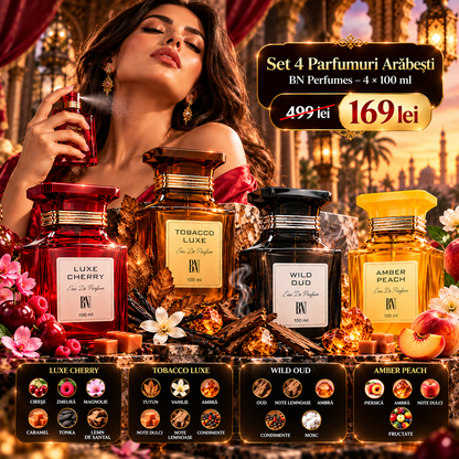 Oferta 2+2 GRATUIT – Set 4 Parfumuri Arăbești BN Perfumes, 4 × 100 ml
