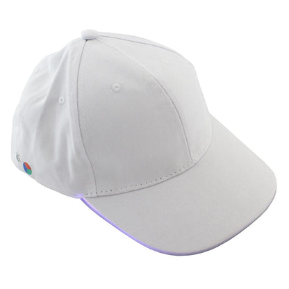 Sapca de tip baseball, cu cozoroc iluminat RGB, culoare Alba, marime universala, reglabila-1