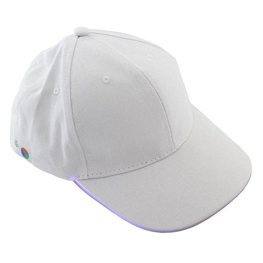 Sapca de tip baseball, cu cozoroc iluminat RGB, culoare Alba, marime universala, reglabila-1