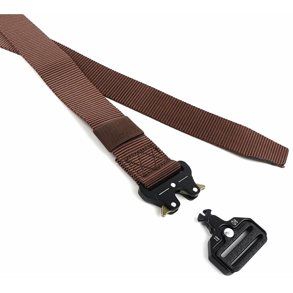 Curea Tactica pentru pantaloni, culoare Maro cu catarama Neagra-3