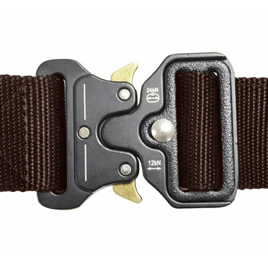 Curea Tactica pentru pantaloni, culoare Maro cu catarama Neagra-1
