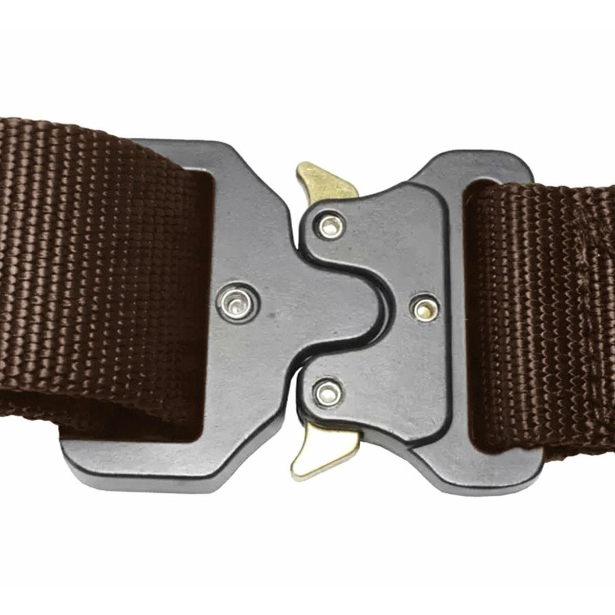 Curea Tactica pentru pantaloni, culoare Maro cu catarama Neagra-4